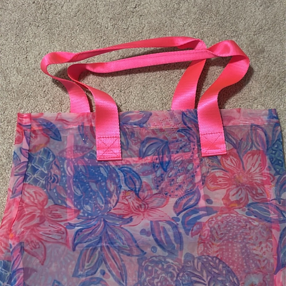 ✨FINAL HR TO BUY✨ NWOT Lilly Pulitzer Tote Lilly Pulitzer Bag Mesh Turtle GWP - Picture 3 of 8